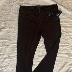 NWT, Chaps brown corduroy pants, size 16, cotton, slimming fit